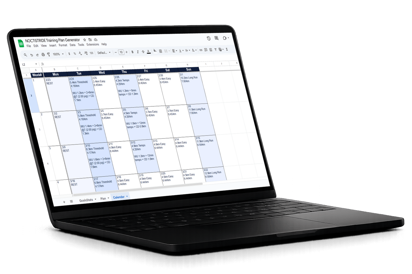 NOCTISTRIDE Training Plan Generator